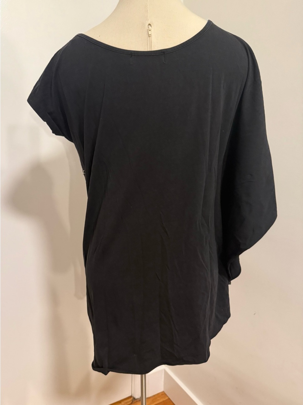 Vintage! Evil Twin Black Asymmetric Tshirt Dress w/ Safety Pin Details - Picture 4 of 5